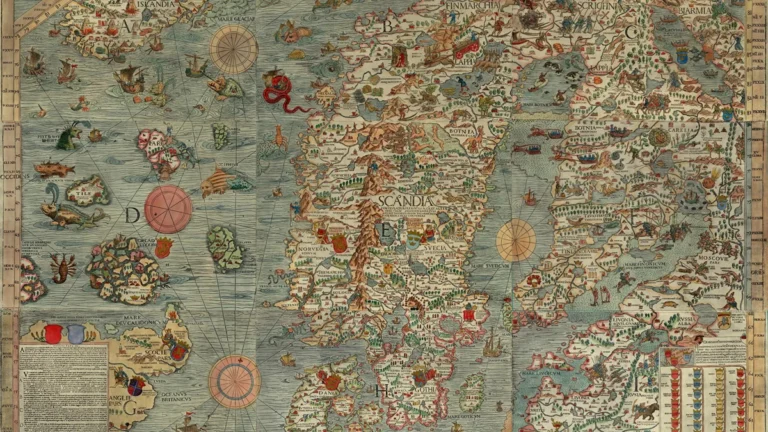 Map of middle earth geographical guide showing historic parchment contours and coastal topography